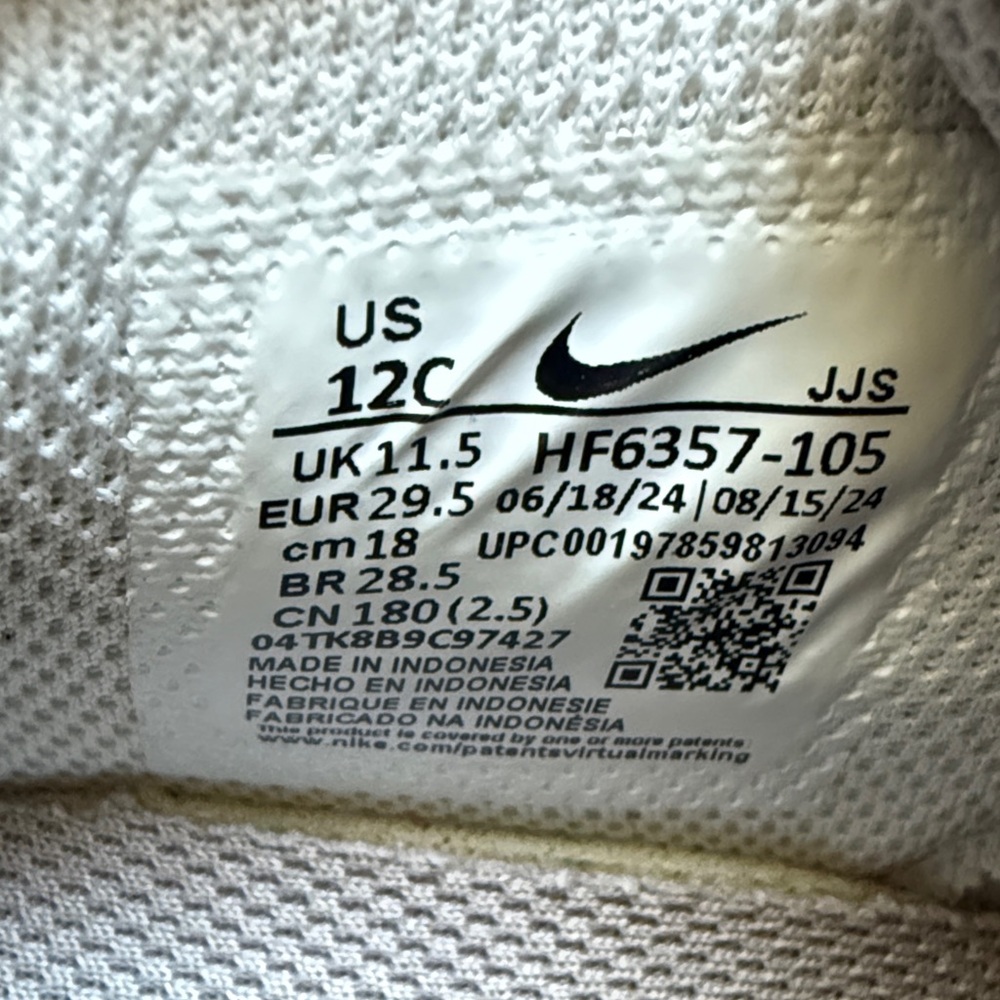 Nike Kids Sneakers Size 12C White Blue Swoosh Velcro Toddler Shoes - Picture 2 of 10